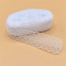 (white) Spitzenband, 25 mm breit, 10 Yards lang, für Hochzeits-DIY und Kostümdekoration