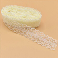 (beige) 25mm Wide Lace Trim, Hard Yarn/Nylon 10 Yards for Wedding Dress Decor, Halloween Costume