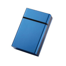 (Blue) Zigarettenetui aus Aluminium für 20 King-Size-Zigaretten, feuchtigkeitsbeständig, mit Schiebedeckel, in verschiedenen Farben