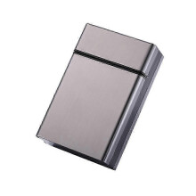 (grey) Zigarettenetui aus Aluminium für 20 King-Size-Zigaretten, feuchtigkeitsbeständig, mit Schiebedeckel, in verschiedenen Farben