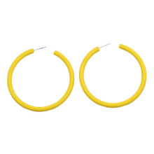 (Yellow) Acryl oorringen voor de gevoelige huid, comfortabel voor dagelijks gebruik, rond, 6,3 cm, verkrijgbaar in diverse kleuren.