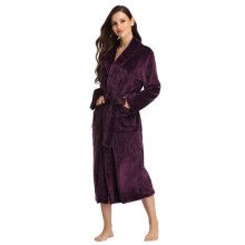 (XXL) Bata de mujer para invierno, cálida, con borde grueso y bolsillos grandes, ideal para estar en casa.