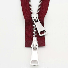 (wine red, 70cm) Metallreißverschluss, kompatibel mit Jacken, 70 cm/90 cm Länge, Doppelschieber für Bekleidungszubehör