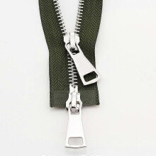 (army green, 90cm) Metallreißverschluss, kompatibel mit Jacken, 70 cm/90 cm Länge, Doppelschieber für Bekleidungszubehör