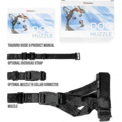 (Grey, XS) Dog Muzzle with Head Strap, Padded and Durable for Medium Dogs, Adjustable Fit 1