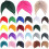 (Red) Damesmuts met pompons, effen kleur, polyester, one size, casual model. 1