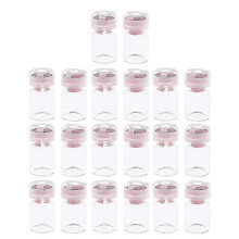 (Pink) 20 Glasfläschchen à 5 ml, ungiftig, langlebig, doppelt versiegelt, für Flüssigkeiten und Cremes, für Salon und Zuhause