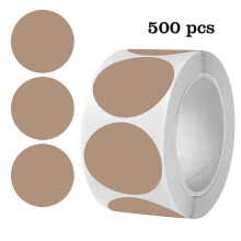 (C935) 500-Piece Roll of Round Stickers, Writable & Removable for Organisation & Colour Coding