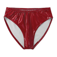 (Red, XXL) Calzoncillos de charol para hombre con cintura elástica, cómodos, ideales para clubes y baile en barra.
