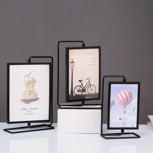 (Black, S) Photo Frame, Metal, Exquisite Craftsmanship, Non-Deformable, Wall or Table Display 2