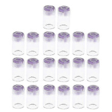 (Purple) Flacons en verre 20 pièces avec bouchon PP et joint caoutchouc, étanches pour stockage liquides cosmétiques