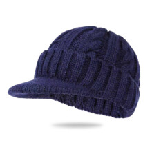 (Navy blue) Wintermuts voor heren met oorklappen - Winddichte, thermisch gevoerde polyester muts voor buitenactiviteiten
