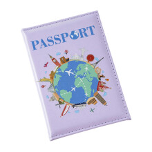 (Purple) Reisepasshülle für Reiseutensilien, PU-Leder mit mehreren Kartenfächern, 6 Farboptionen