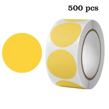 (c520) 500-Piece Roll of Round Stickers, Writable & Removable for Organisation & Colour Coding