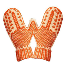 (1 Pair) Winterwanten, gebreid van katoen met een geheim motief, voor koud weer en een Scandinavische stijl.