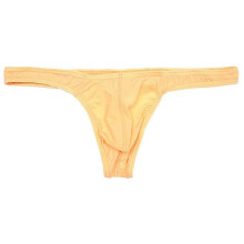 (Yellow, L) Tanga de seda helada para hombre, calzoncillos tipo tanga de nailon transpirable de talle bajo para uso diario.