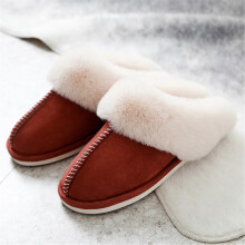 (Red, 40-41) Ciabatte in pelliccia, suola EVA, fodera in lana artificiale, infradito caldi per interni donna e uomo, tutte le stagioni