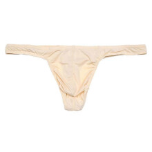 (Nude, L) Tanga de seda helada para hombre, calzoncillos tipo tanga de nailon transpirable de talle bajo para uso diario.