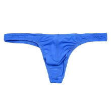 (Blue, 2XL) Tanga de seda helada para hombre, calzoncillos tipo tanga de nailon transpirable de talle bajo para uso diario.