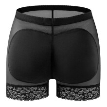 (BLACK, L) Pantalones cortos moldeadores de cadera con relleno, de poliéster, para mujeres, varias tallas disponibles