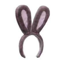 (color 7) Lolita Bunny Ears Headband with Flexible Wire, Furry Rabbit Ears Hair Hoop for Adults and Kids