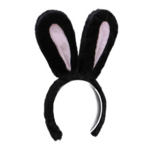 (color 2) Bunny Ears Headband Furry Rabbit Ears Hair Hoop for Party Costume