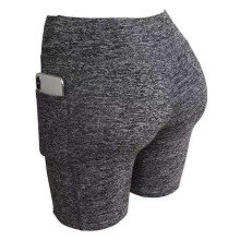 (Hemp Ash, L) Vrouwen hoge taille yoga fietsbroek, sneldrogend spandex, rekbaar compressief voor fitness hardlopen fietsen zomer buiten