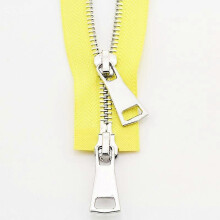 (yellow, 70cm) Metal Zipper Compatible with Outerwear 5# Zinc Alloy Two-Way Open End for Coat and Jacket