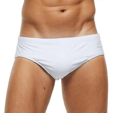 (White, XXXL) Ademende zwembroek met print voor heren, gemaakt van polyester en spandex, verkrijgbaar in grote maten, geschikt om mee te zwemmen.