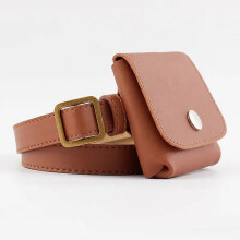 (Brown) Women's Vintage PU Leather Waist Bag with Phone Pouch for Travel and Sports