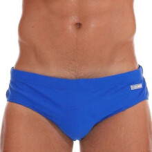 (Blue, XXL) Bañador tipo slip transpirable con estampado para hombre, poliéster y elastano, tallas grandes, para nadar.