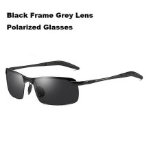 (black) Gafas de sol polarizadas foto cromáticas para hombre, montura de aluminio, lentes TAC, protección UV, para conducir