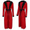 (Red Black, 2XL) Accappatoio da uomo con cappuccio, foderato in pile, lunghezza lunga. 2