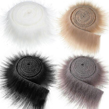 (Dark grey, 1.5M) Kunstpelz-Bänder, 1,5 m lang, flauschig, ideal für DIY-Bastelarbeiten und Winterkostüme