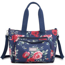 (Navy Blue) Bolso tote de nailon impermeable para mujer, con múltiples bolsillos, desmontable, para compras trabajo y citas
