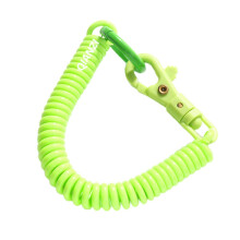 (Green) Dehnbare Spiral-Schlüsselkette, TPU mit Legierungshaken, für Schlüssel Handys Brieftaschen Werkzeuge Ausweise, mehrere Farben verfügbar