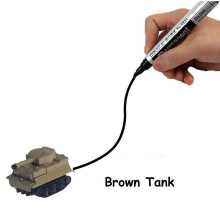 (Brown tank) Tanque de juguete inductivo que sigue la línea, vehículo mágico con sensor óptico para el desarrollo de la inteligencia infantil.