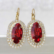 (P) Pendientes colgantes para mujer, tono dorado, cristal verde ovalado geométrico, aleación de zinc, para fiestas y bodas