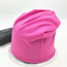 (Pink) Gorro de punto de algodón de doble capa unisex, para actividades al aire libre en invierno, 17 colores, circunferencia de cabeza 55-60 cm