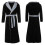 (Black Grey, 5XL) Accappatoio da uomo con cappuccio, foderato in pile, lunghezza lunga. 4