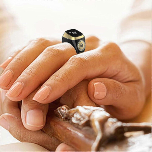 (black) Electronic Digital Smart Ring Counter for Prayer Counting, Waterproof, Lightweight, Compact Design for Activity Tracking 1