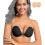 (Black, D) Silicone Invisible Strapless Bra with Deep V Support, Reusable Adhesive, Pullover Closure for Backless Dresses 2