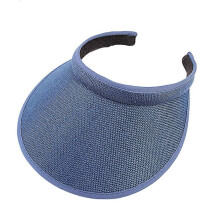 (Blue) Visera solar con clip anti UV, diseño abierto, ala ancha, lino artificial a cuadros, unisex, para actividades al aire libre