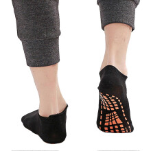 (Black, Adult) Rutschfeste Sportsocken aus Baumwolle für Trampolin, Fitnessstudio und Heimgebrauch, Größen 36-42, 2 Paar