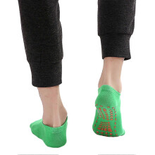 (Grass Green, M) Anti-slip Cotton Sports Socks for Trampoline Gym Home Use, Size 36-42, 2 Pairs