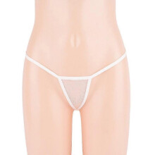 (white, one size) Damen-Tanga-Slip mit niedrigem Bund, ultradünner, transparenter Nylonspitze, atmungsaktive, nahtlose Unterwäsche, Handwäsche