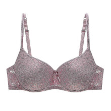 (Purple, 85b) Damen-BH mit Blumenmuster, 3/4 Cup Push Up Plunge, verstellbare Träger, atmungsaktiv, Große Größen, Rückenverschluss