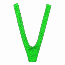 (Green) Borat Mankini for Men, Men's Thong V Sling Straps Costume Underwear, Soft Elastic Smooth Fabric, Free Size, Hand Wash Only