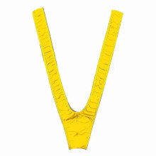 (Yellow) Borat Mankini for Men, Men's Thong V Sling Straps Costume Underwear, Soft Elastic Smooth Fabric, Free Size, Hand Wash Only