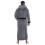 (Grey Black, 4XL) Accappatoio da uomo con cappuccio, foderato in pile, lunghezza lunga. 2